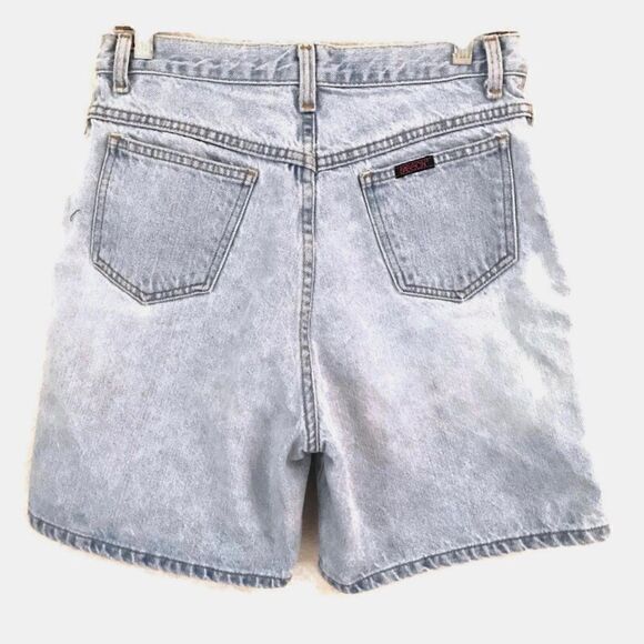 Vintage Retro Sasson high rise light wash button fly mom denim shorts 28 - Picture 2 of 5